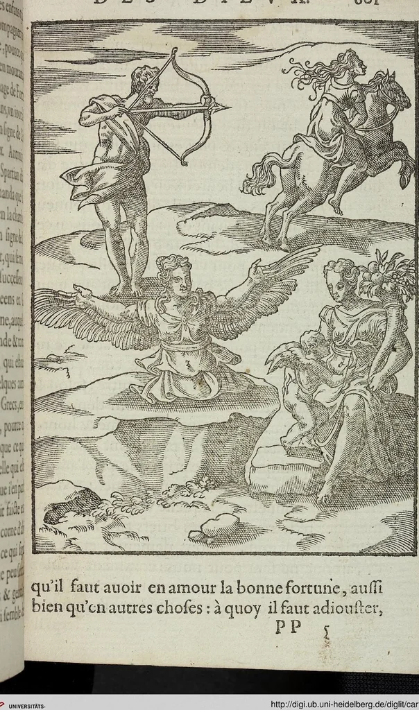An illustration from Les images des dievx: contenant levrs pourtraits, coustumes & ceremonies de la religion des payens, 1624, leaf 617