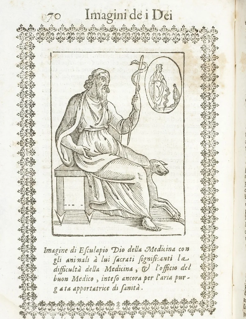 An illustration from Seconda Novissima Editione Delle Imagini De Gli Dei Delli Antichi Di Vicenzo Cartari Reggiano, 1626, leaf 112