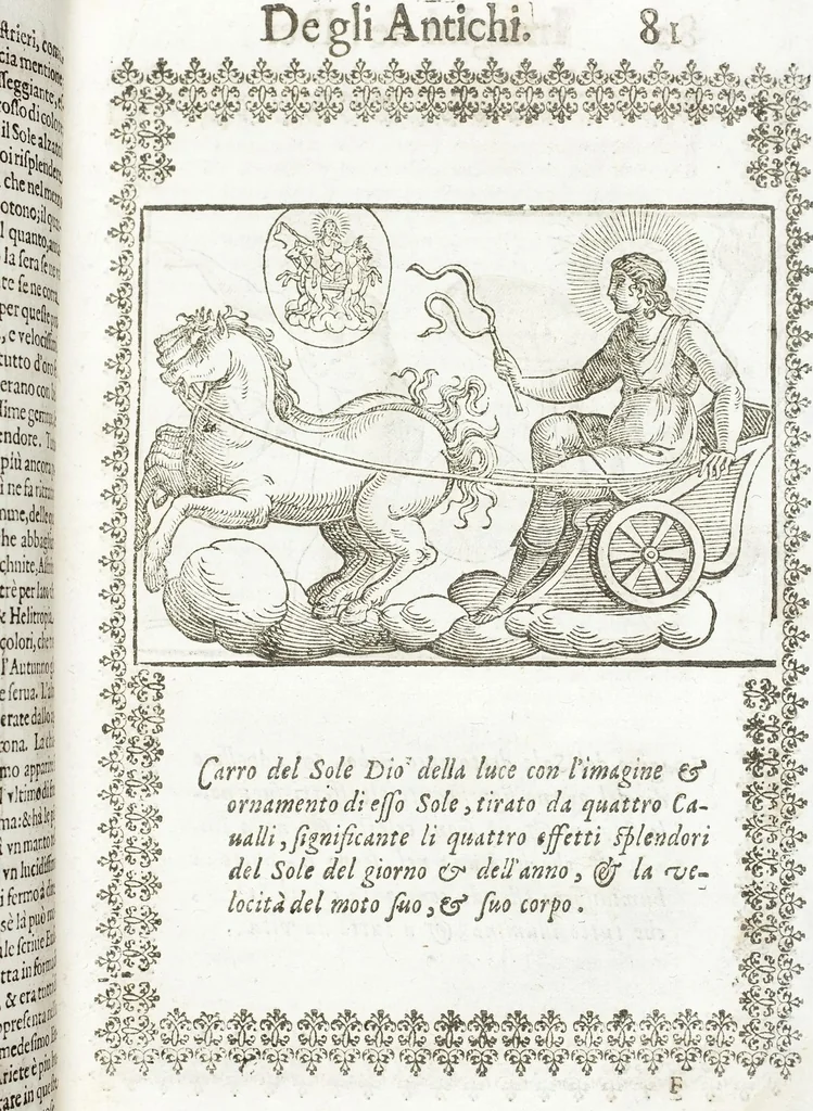 An illustration from Seconda Novissima Editione Delle Imagini De Gli Dei Delli Antichi Di Vicenzo Cartari Reggiano, 1626, leaf 123