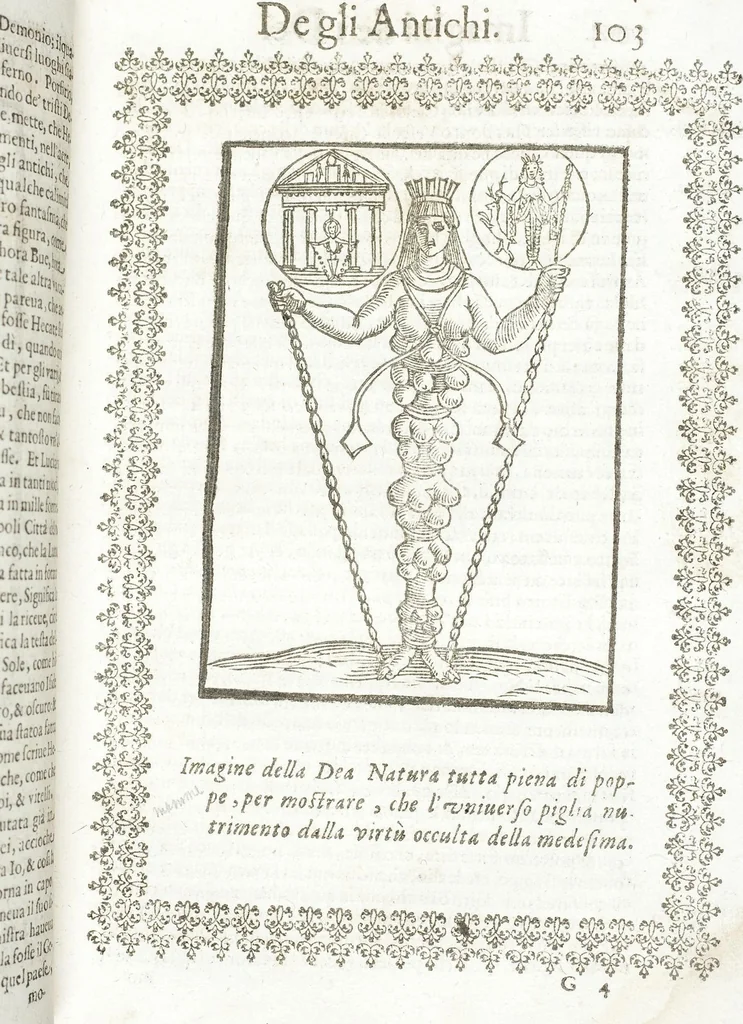 An illustration from Seconda Novissima Editione Delle Imagini De Gli Dei Delli Antichi Di Vicenzo Cartari Reggiano, 1626, leaf 145