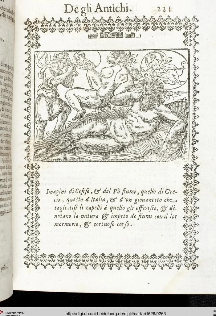 An illustration from Seconda Novissima Editione Delle Imagini De Gli Dei Delli Antichi Di Vicenzo Cartari Reggiano, 1626, leaf 263