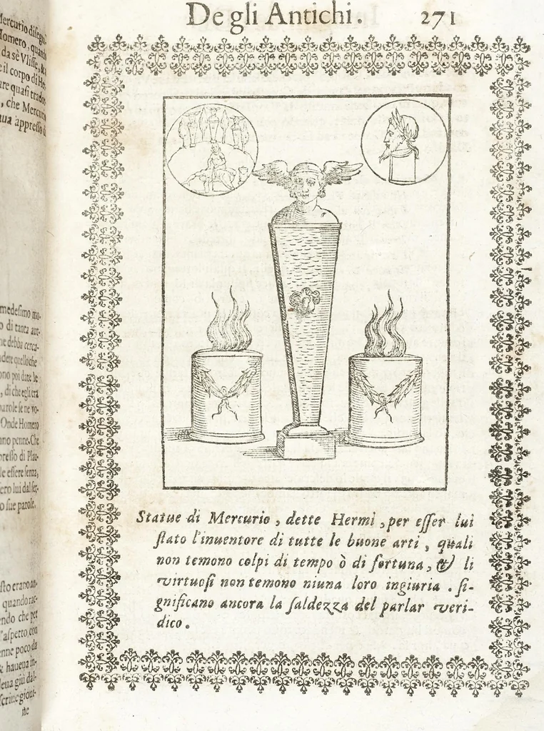 An illustration from Seconda Novissima Editione Delle Imagini De Gli Dei Delli Antichi Di Vicenzo Cartari Reggiano, 1626, leaf 313