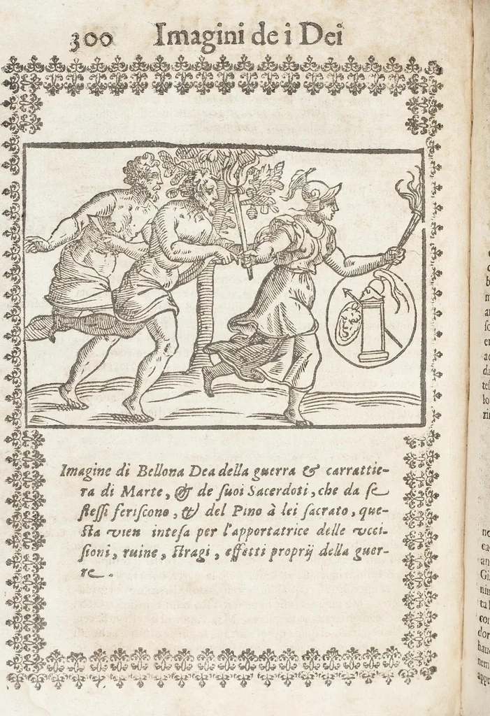 An illustration from Seconda Novissima Editione Delle Imagini De Gli Dei Delli Antichi Di Vicenzo Cartari Reggiano, 1626, leaf 342