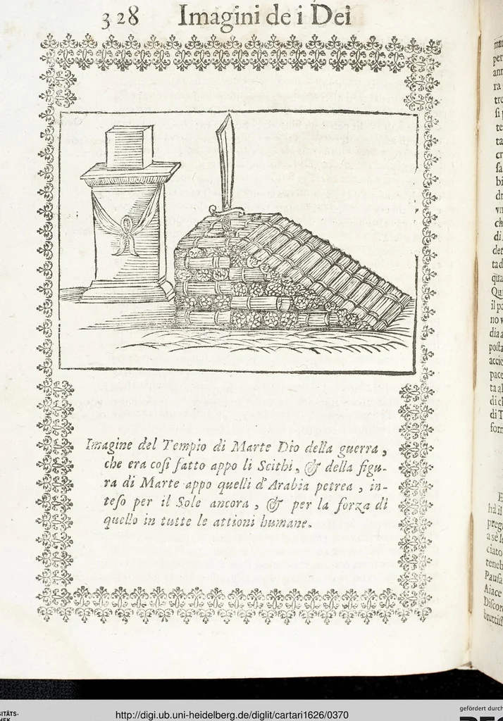 An illustration from Seconda Novissima Editione Delle Imagini De Gli Dei Delli Antichi Di Vicenzo Cartari Reggiano, 1626, leaf 370