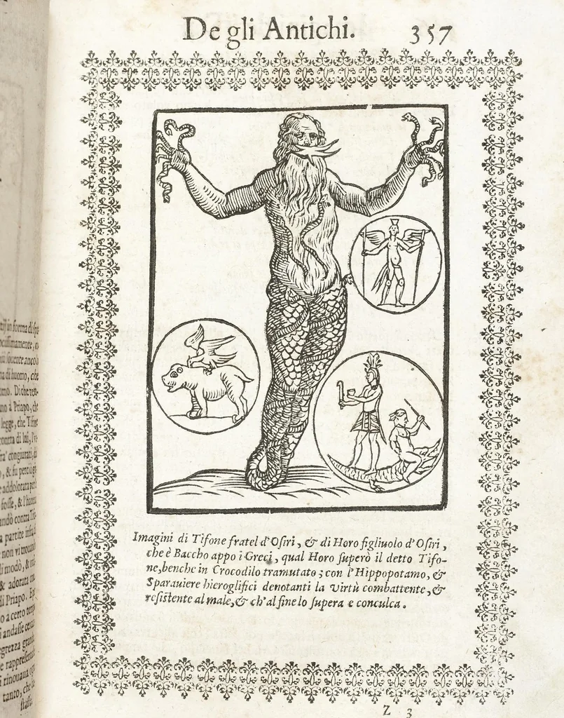 An illustration from Seconda Novissima Editione Delle Imagini De Gli Dei Delli Antichi Di Vicenzo Cartari Reggiano, 1626, leaf 399