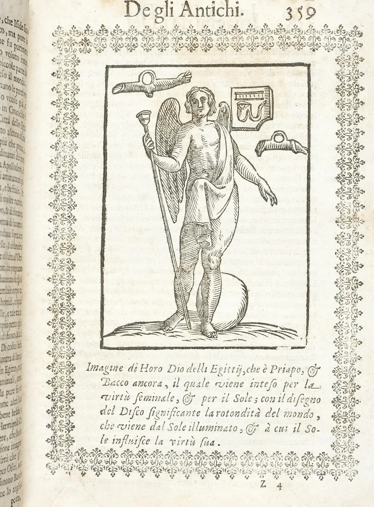 An illustration from Seconda Novissima Editione Delle Imagini De Gli Dei Delli Antichi Di Vicenzo Cartari Reggiano, 1626, leaf 401