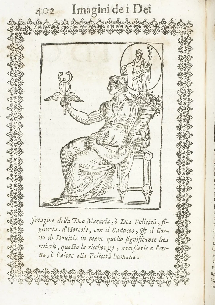 An illustration from Seconda Novissima Editione Delle Imagini De Gli Dei Delli Antichi Di Vicenzo Cartari Reggiano, 1626, leaf 444