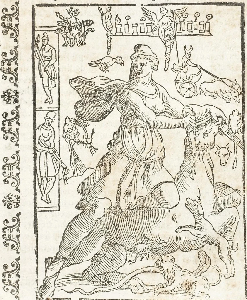 An illustration from Seconda Novissima Editione Delle Imagini De Gli Dei Delli Antichi Di Vicenzo Cartari Reggiano, 1626, leaf 507