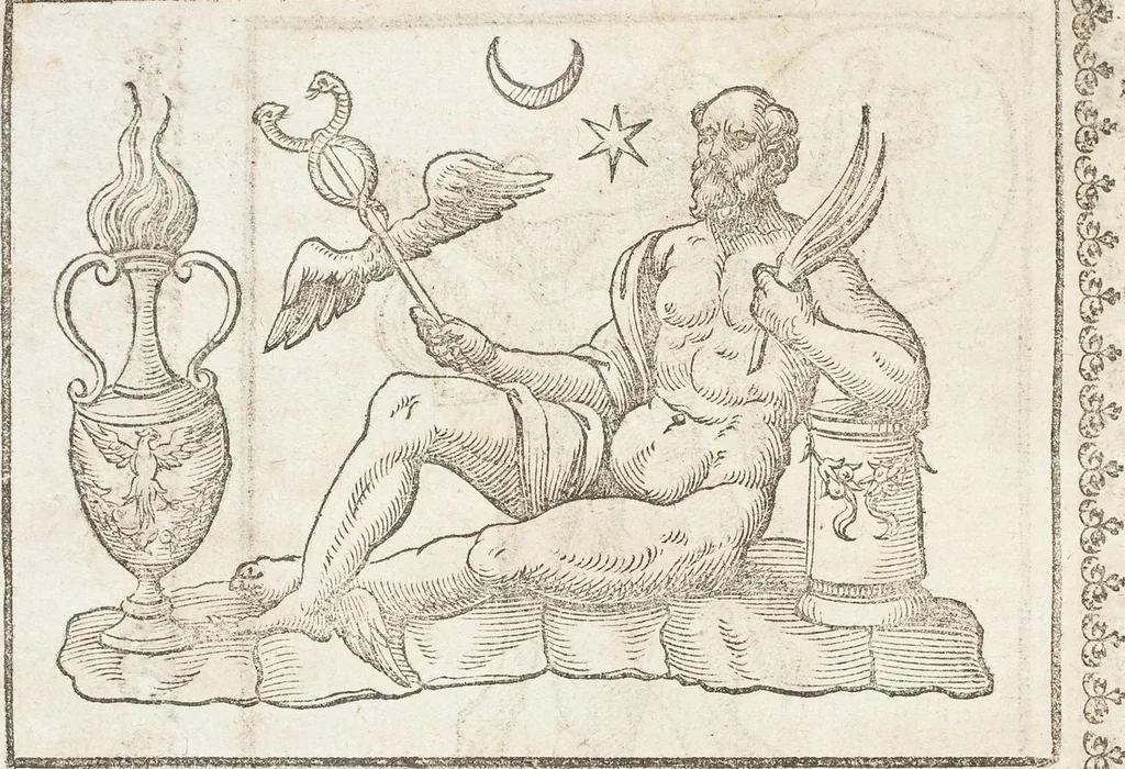 An illustration from Seconda Novissima Editione Delle Imagini De Gli Dei Delli Antichi Di Vicenzo Cartari Reggiano, 1626, leaf 542