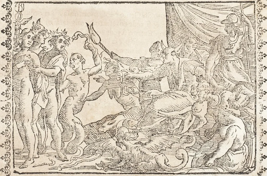 An illustration from Seconda Novissima Editione Delle Imagini De Gli Dei Delli Antichi Di Vicenzo Cartari Reggiano, 1626, leaf 563