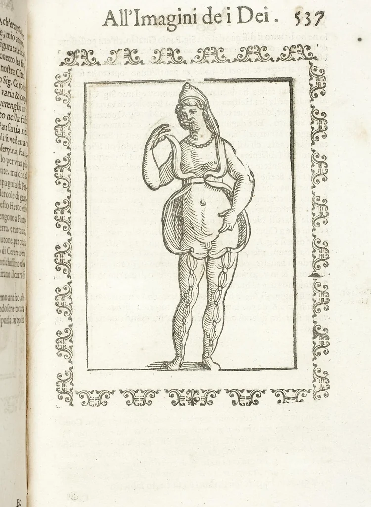 An illustration from Seconda Novissima Editione Delle Imagini De Gli Dei Delli Antichi Di Vicenzo Cartari Reggiano, 1626, leaf 579