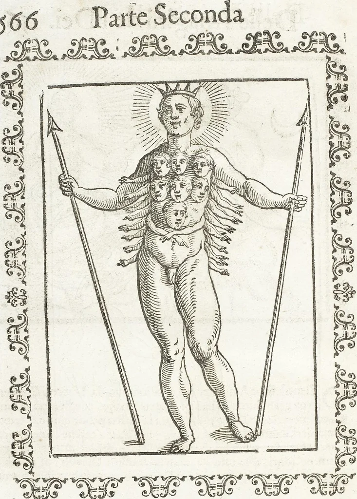 An illustration from Seconda Novissima Editione Delle Imagini De Gli Dei Delli Antichi Di Vicenzo Cartari Reggiano, 1626, leaf 612