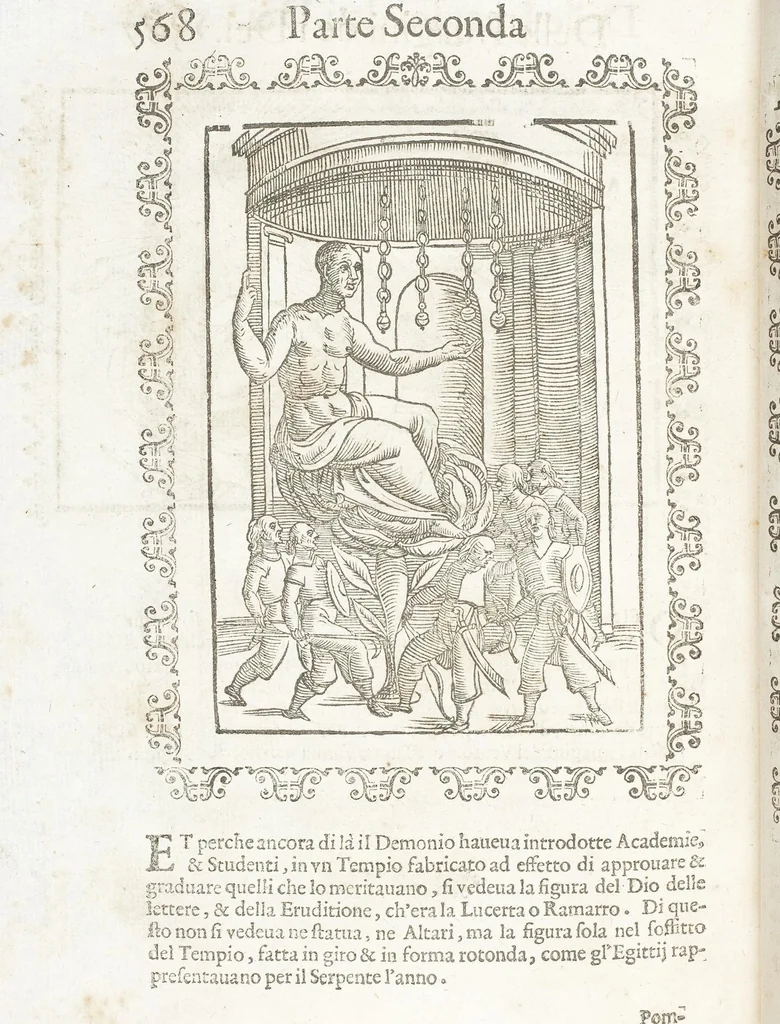An illustration from Seconda Novissima Editione Delle Imagini De Gli Dei Delli Antichi Di Vicenzo Cartari Reggiano, 1626, leaf 614