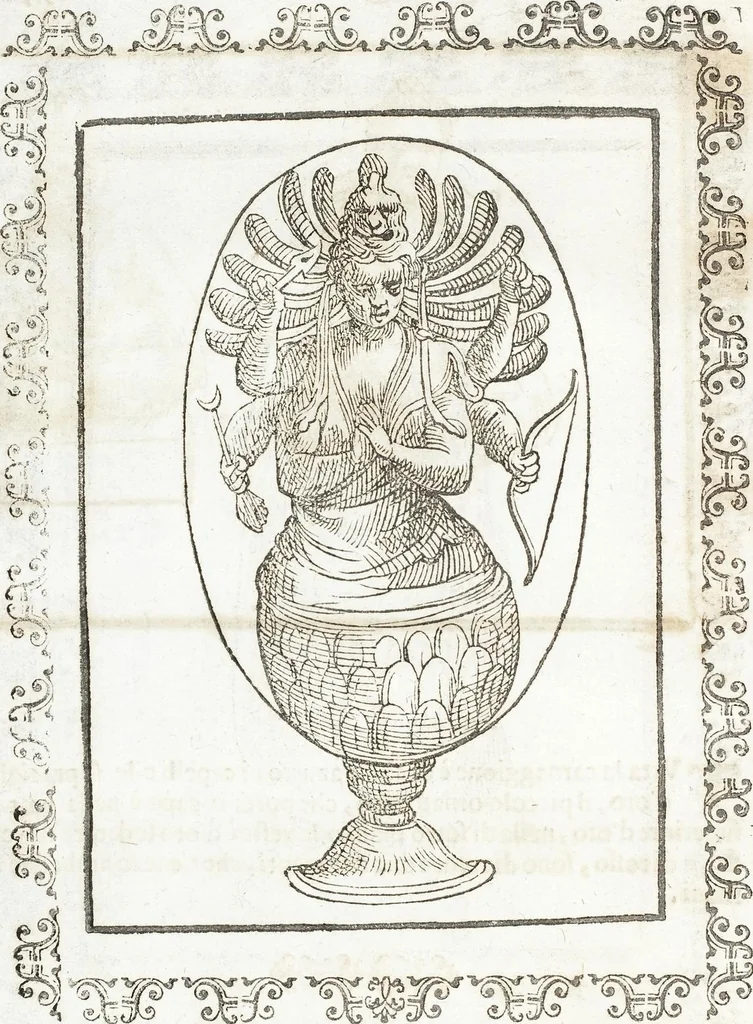 An illustration from Seconda Novissima Editione Delle Imagini De Gli Dei Delli Antichi Di Vicenzo Cartari Reggiano, 1626, leaf 624