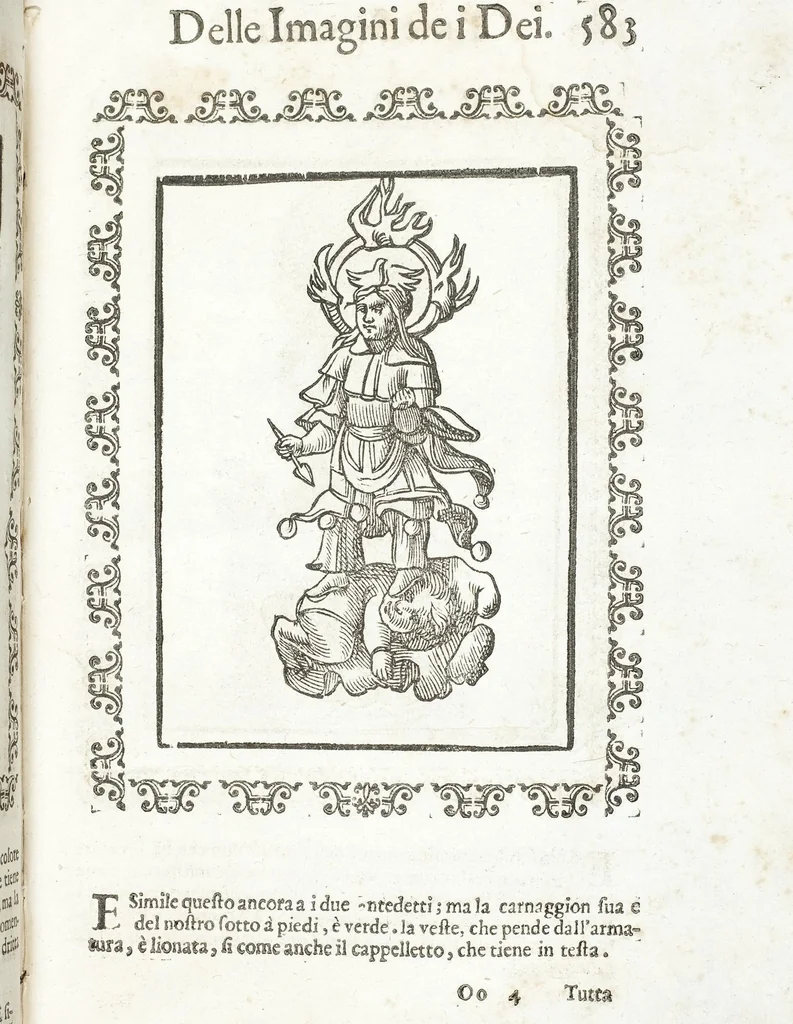An illustration from Seconda Novissima Editione Delle Imagini De Gli Dei Delli Antichi Di Vicenzo Cartari Reggiano, 1626, leaf 629