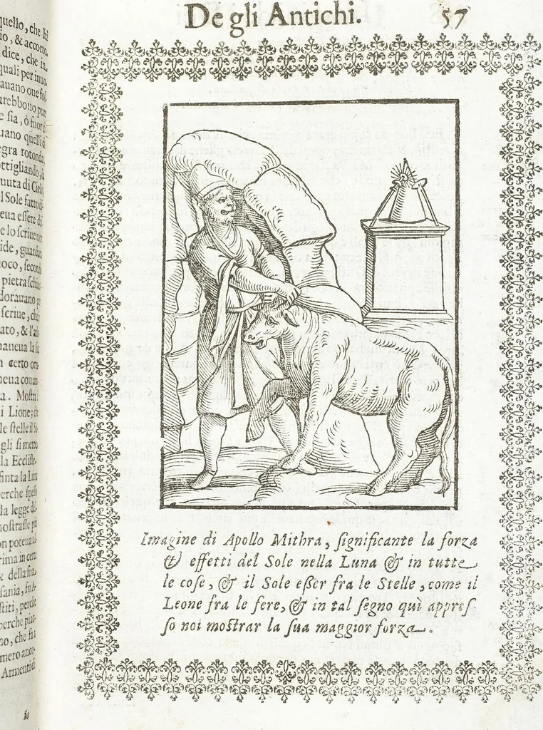 An illustration from Seconda Novissima Editione Delle Imagini De Gli Dei Delli Antichi Di Vicenzo Cartari Reggiano, 1626, leaf 99
