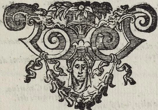 An illustration from Imagini Delli Dei De Gl'Antichi Di Vincenzo Cartari Reggiano: Ridotte da capo à piedi alle loro reali, & non più per l'adietro osseruate simiglianze. Cauate da' Marmi, Bronzi, Medaglie, Gioie, & altre memorie antiche; con esquisito studio, & particolare diligenza Da Lorenzo Pignoria Padoano. Aggionteui le Annotationi del medesimo sopra tutta l'opera ... Con le Allegorie sopra le Imagini di Cesare Malfatti Padoano, migliorate, & accresciute nouamente. Et vn Catalogo di cento più famosi dei della Gentilità. Con l'aggiunta d'vn'altro Catalogo de gl'Autori Antichi, & Moderni ..., 1674, leaf 17