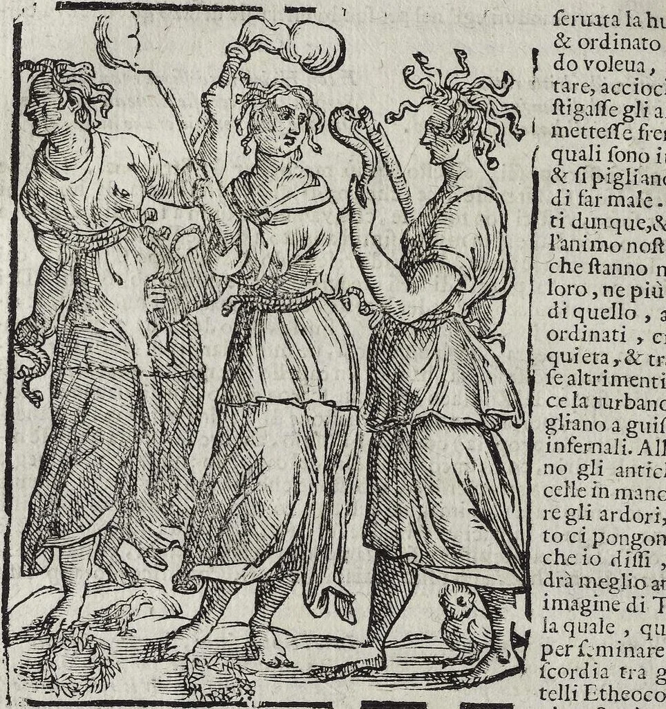 An illustration from Imagini Delli Dei De Gl'Antichi Di Vincenzo Cartari Reggiano: Ridotte da capo à piedi alle loro reali, & non più per l'adietro osseruate simiglianze. Cauate da' Marmi, Bronzi, Medaglie, Gioie, & altre memorie antiche; con esquisito studio, & particolare diligenza Da Lorenzo Pignoria Padoano. Aggionteui le Annotationi del medesimo sopra tutta l'opera ... Con le Allegorie sopra le Imagini di Cesare Malfatti Padoano, migliorate, & accresciute nouamente. Et vn Catalogo di cento più famosi dei della Gentilità. Con l'aggiunta d'vn'altro Catalogo de gl'Autori Antichi, & Moderni ..., 1674, leaf 172