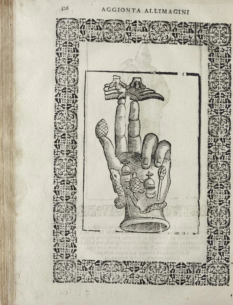 An illustration from Imagini Delli Dei De Gl'Antichi Di Vincenzo Cartari Reggiano: Ridotte da capo à piedi alle loro reali, & non più per l'adietro osseruate simiglianze. Cauate da' Marmi, Bronzi, Medaglie, Gioie, & altre memorie antiche; con esquisito studio, & particolare diligenza Da Lorenzo Pignoria Padoano. Aggionteui le Annotationi del medesimo sopra tutta l'opera ... Con le Allegorie sopra le Imagini di Cesare Malfatti Padoano, migliorate, & accresciute nouamente. Et vn Catalogo di cento più famosi dei della Gentilità. Con l'aggiunta d'vn'altro Catalogo de gl'Autori Antichi, & Moderni ..., 1674, leaf 354