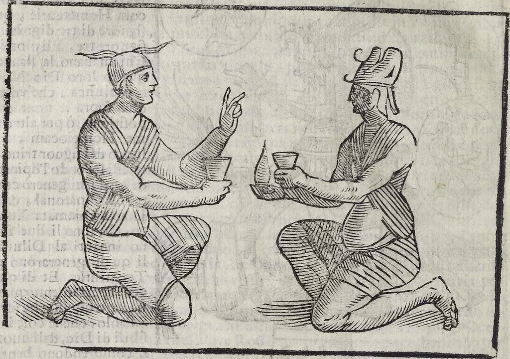 An illustration from Imagini Delli Dei De Gl'Antichi Di Vincenzo Cartari Reggiano: Ridotte da capo à piedi alle loro reali, & non più per l'adietro osseruate simiglianze. Cauate da' Marmi, Bronzi, Medaglie, Gioie, & altre memorie antiche; con esquisito studio, & particolare diligenza Da Lorenzo Pignoria Padoano. Aggionteui le Annotationi del medesimo sopra tutta l'opera ... Con le Allegorie sopra le Imagini di Cesare Malfatti Padoano, migliorate, & accresciute nouamente. Et vn Catalogo di cento più famosi dei della Gentilità. Con l'aggiunta d'vn'altro Catalogo de gl'Autori Antichi, & Moderni ..., 1674, leaf 362