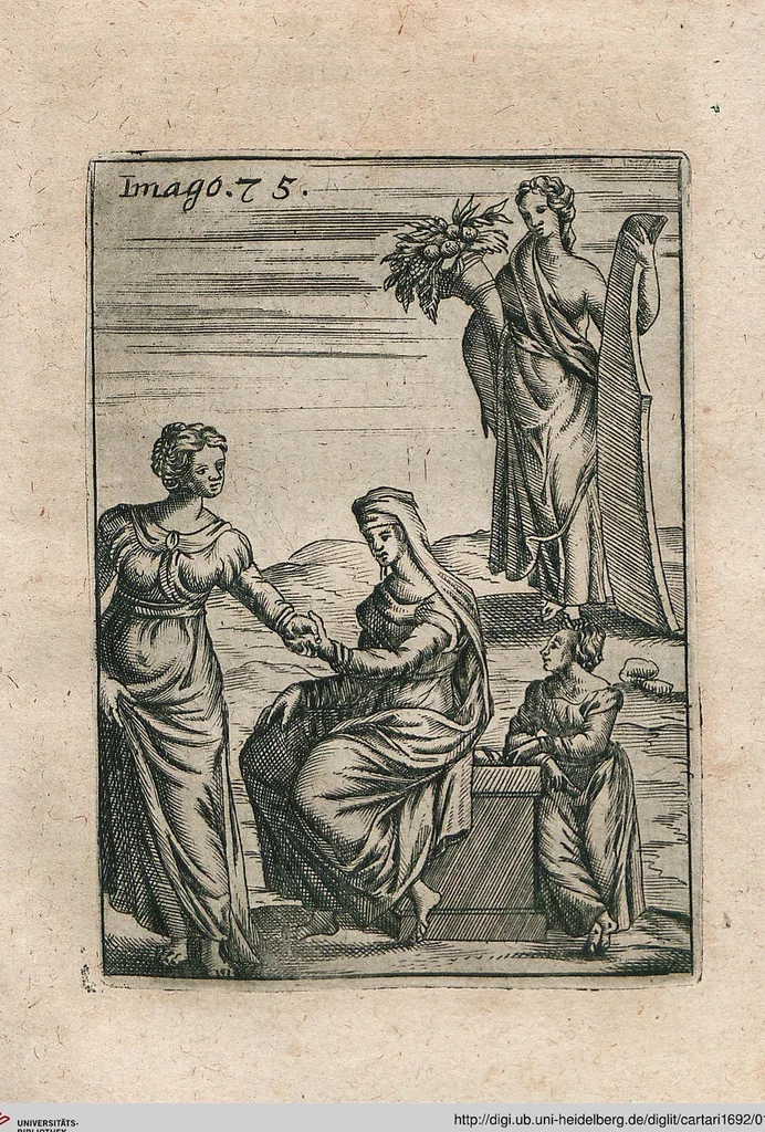 An illustration from Vincentii Chartarii Rhegiensis Neu-eröffneter Götzen-Tempel: Darinnen Durch erklärte Darstellung deroselben erdichtete Gestalt/ die bey dem Heydnischen Götter-Dienst/ vor alten Zeiten gewöhnliche Verehrung/ Anbettung/ und herrliche Kirchen-Gepräng ; Vorgestellet Zu höchst benöthigtem Dienst und augenscheinlichen Vortheil derjenigen/ welche die Geschichte so wol als Gedichte der alten bewehrten Scribenten/ nicht weniger mit Nutzen lesen/ als auch gründlich verstehen wollen, 1692, leaf 160