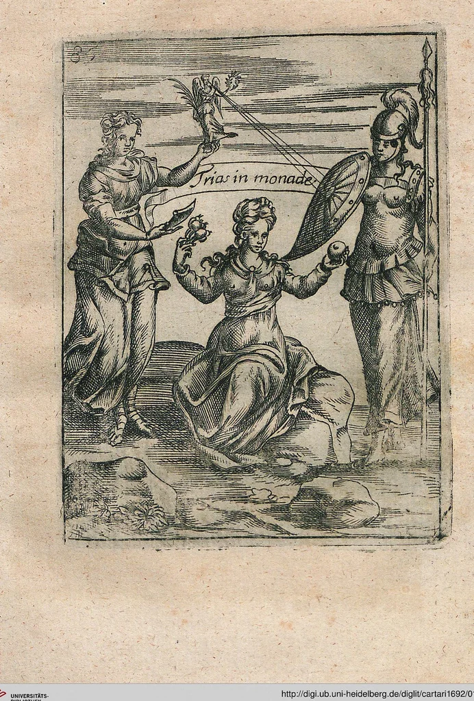 An illustration from Vincentii Chartarii Rhegiensis Neu-eröffneter Götzen-Tempel: Darinnen Durch erklärte Darstellung deroselben erdichtete Gestalt/ die bey dem Heydnischen Götter-Dienst/ vor alten Zeiten gewöhnliche Verehrung/ Anbettung/ und herrliche Kirchen-Gepräng ; Vorgestellet Zu höchst benöthigtem Dienst und augenscheinlichen Vortheil derjenigen/ welche die Geschichte so wol als Gedichte der alten bewehrten Scribenten/ nicht weniger mit Nutzen lesen/ als auch gründlich verstehen wollen, 1692, leaf 182