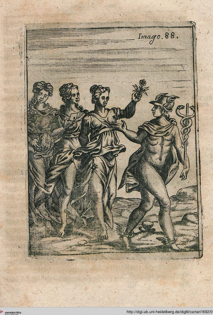 An illustration from Vincentii Chartarii Rhegiensis Neu-eröffneter Götzen-Tempel: Darinnen Durch erklärte Darstellung deroselben erdichtete Gestalt/ die bey dem Heydnischen Götter-Dienst/ vor alten Zeiten gewöhnliche Verehrung/ Anbettung/ und herrliche Kirchen-Gepräng ; Vorgestellet Zu höchst benöthigtem Dienst und augenscheinlichen Vortheil derjenigen/ welche die Geschichte so wol als Gedichte der alten bewehrten Scribenten/ nicht weniger mit Nutzen lesen/ als auch gründlich verstehen wollen, 1692, leaf 187