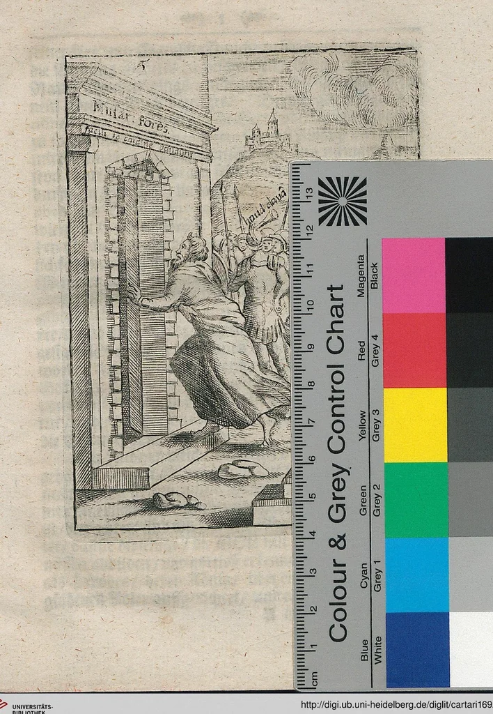 An illustration from Vincentii Chartarii Rhegiensis Neu-eröffneter Götzen-Tempel: Darinnen Durch erklärte Darstellung deroselben erdichtete Gestalt/ die bey dem Heydnischen Götter-Dienst/ vor alten Zeiten gewöhnliche Verehrung/ Anbettung/ und herrliche Kirchen-Gepräng ; Vorgestellet Zu höchst benöthigtem Dienst und augenscheinlichen Vortheil derjenigen/ welche die Geschichte so wol als Gedichte der alten bewehrten Scribenten/ nicht weniger mit Nutzen lesen/ als auch gründlich verstehen wollen, 1692, leaf 344