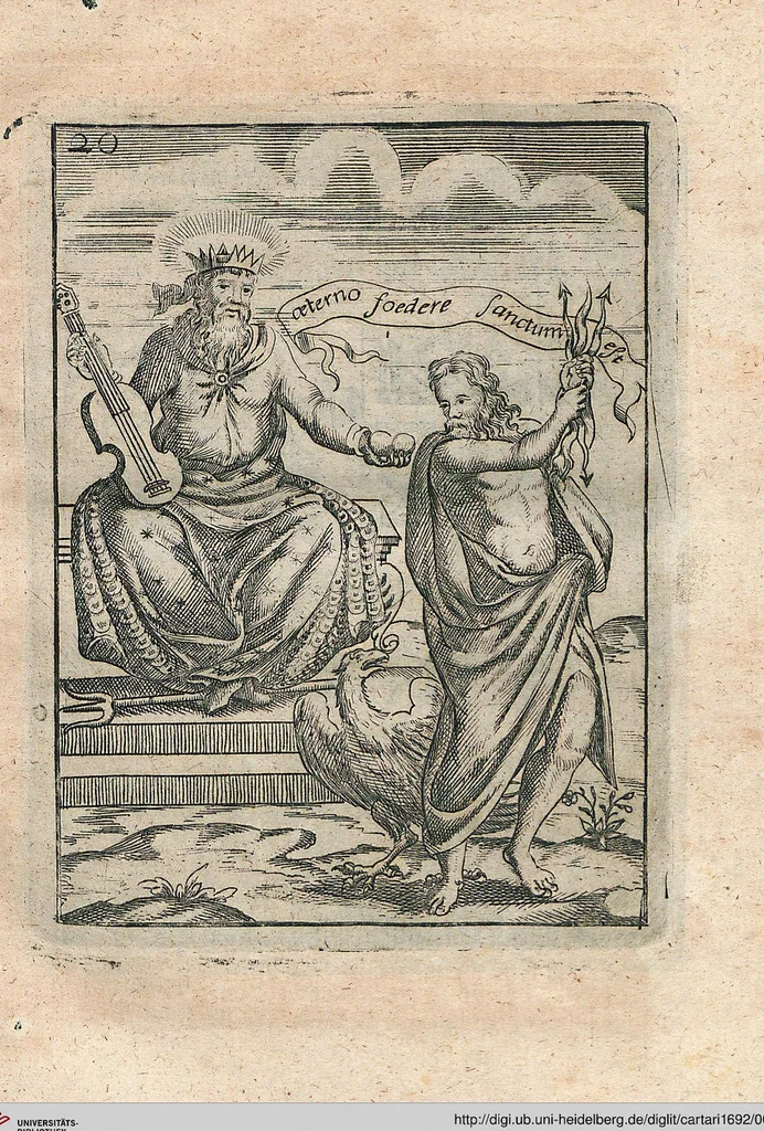 An illustration from Vincentii Chartarii Rhegiensis Neu-eröffneter Götzen-Tempel: Darinnen Durch erklärte Darstellung deroselben erdichtete Gestalt/ die bey dem Heydnischen Götter-Dienst/ vor alten Zeiten gewöhnliche Verehrung/ Anbettung/ und herrliche Kirchen-Gepräng ; Vorgestellet Zu höchst benöthigtem Dienst und augenscheinlichen Vortheil derjenigen/ welche die Geschichte so wol als Gedichte der alten bewehrten Scribenten/ nicht weniger mit Nutzen lesen/ als auch gründlich verstehen wollen, 1692, leaf 51