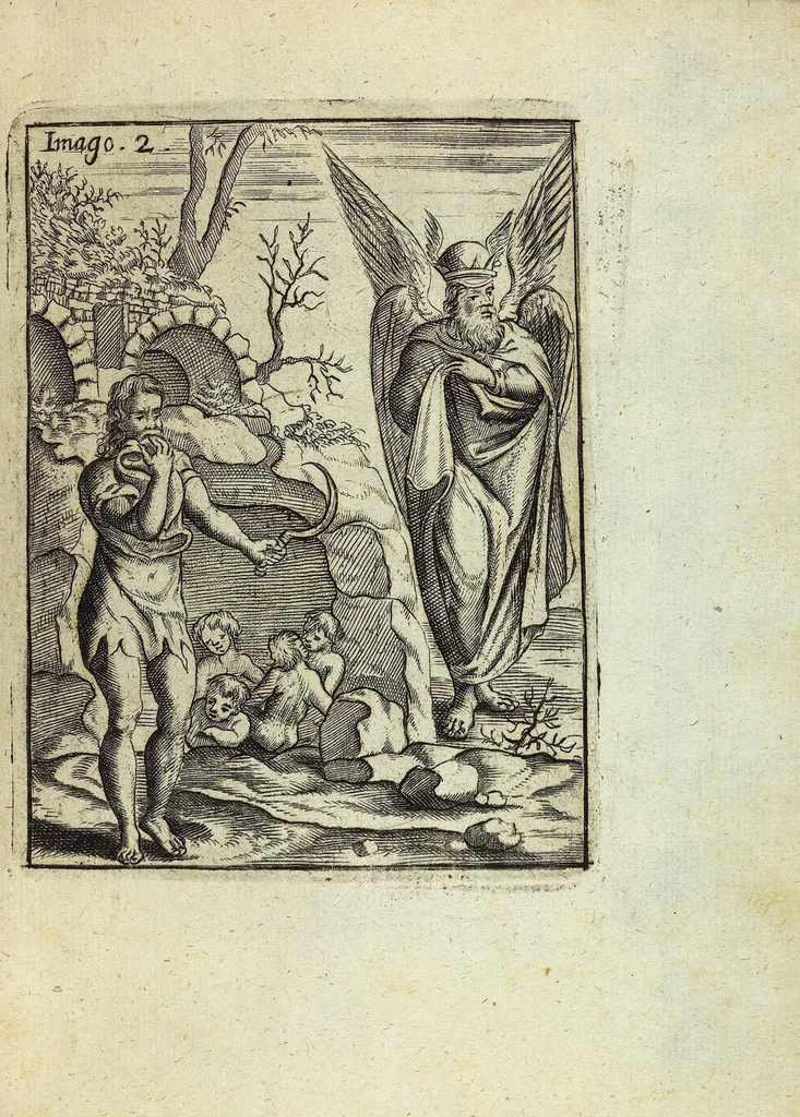 An illustration from Theatrum Ethnico Idololatricum Politico-Historicum Ethnicorum Idololatrias, simulacra, Templa, sacrificia & Deos: Illorum Origines, Ritus, & Caeremonias ..., 1699, leaf 253