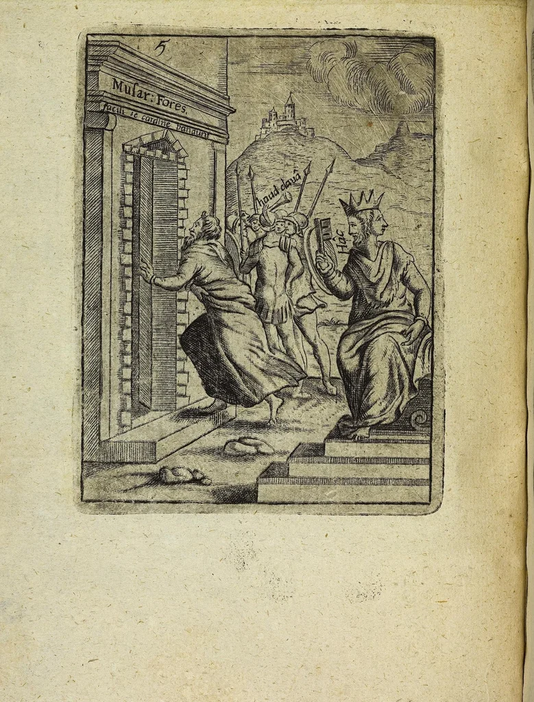 An illustration from Theatrum Ethnico Idololatricum Politico-Historicum Ethnicorum Idololatrias, simulacra, Templa, sacrificia & Deos: Illorum Origines, Ritus, & Caeremonias ..., 1699, leaf 256