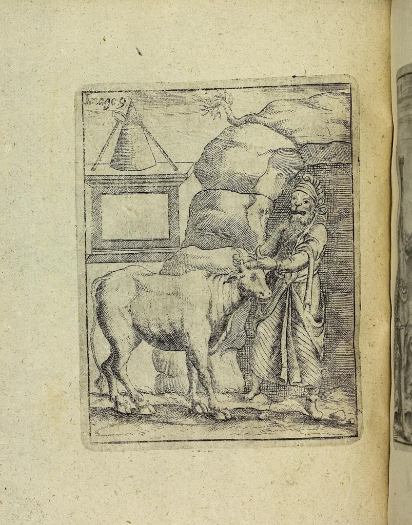 An illustration from Theatrum Ethnico Idololatricum Politico-Historicum Ethnicorum Idololatrias, simulacra, Templa, sacrificia & Deos: Illorum Origines, Ritus, & Caeremonias ..., 1699, leaf 260
