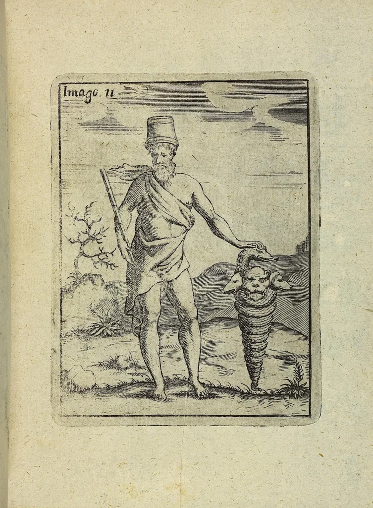 An illustration from Theatrum Ethnico Idololatricum Politico-Historicum Ethnicorum Idololatrias, simulacra, Templa, sacrificia & Deos: Illorum Origines, Ritus, & Caeremonias ..., 1699, leaf 262