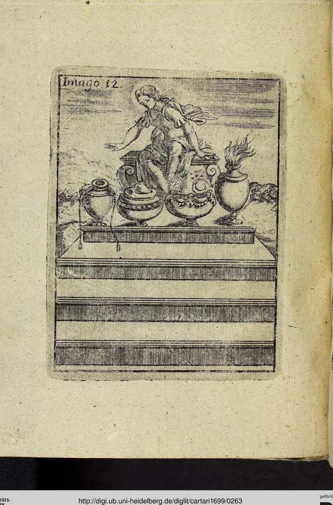 An illustration from Theatrum Ethnico Idololatricum Politico-Historicum Ethnicorum Idololatrias, simulacra, Templa, sacrificia & Deos: Illorum Origines, Ritus, & Caeremonias ..., 1699, leaf 263