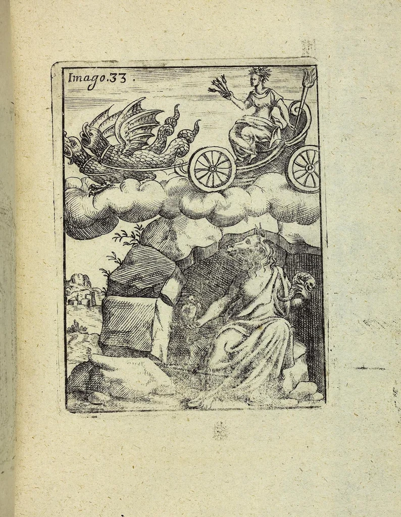 An illustration from Theatrum Ethnico Idololatricum Politico-Historicum Ethnicorum Idololatrias, simulacra, Templa, sacrificia & Deos: Illorum Origines, Ritus, & Caeremonias ..., 1699, leaf 284