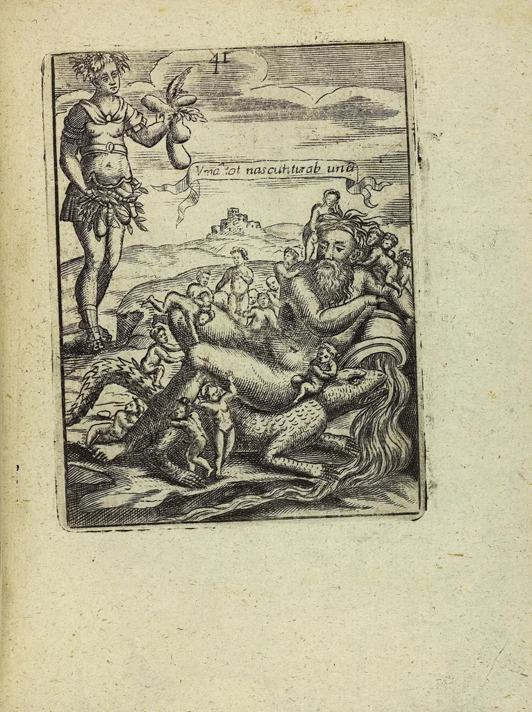 An illustration from Theatrum Ethnico Idololatricum Politico-Historicum Ethnicorum Idololatrias, simulacra, Templa, sacrificia & Deos: Illorum Origines, Ritus, & Caeremonias ..., 1699, leaf 292