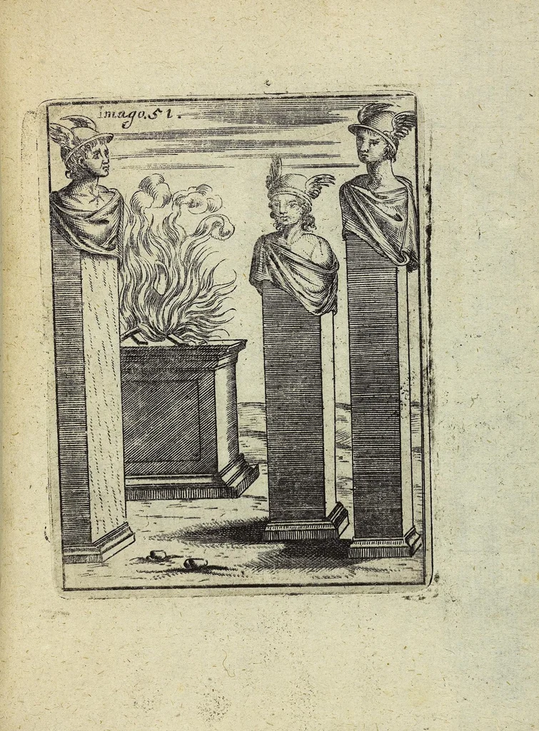 An illustration from Theatrum Ethnico Idololatricum Politico-Historicum Ethnicorum Idololatrias, simulacra, Templa, sacrificia & Deos: Illorum Origines, Ritus, & Caeremonias ..., 1699, leaf 302