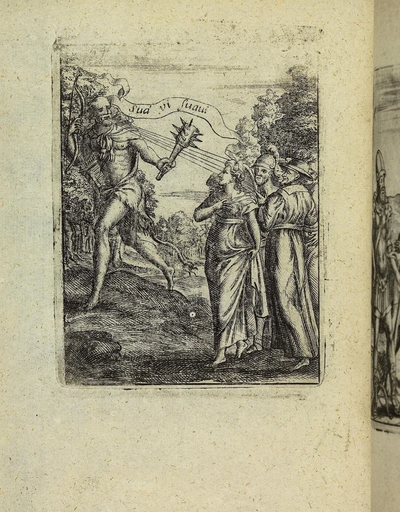 An illustration from Theatrum Ethnico Idololatricum Politico-Historicum Ethnicorum Idololatrias, simulacra, Templa, sacrificia & Deos: Illorum Origines, Ritus, & Caeremonias ..., 1699, leaf 305