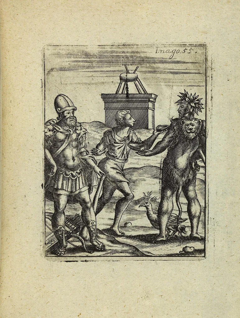 An illustration from Theatrum Ethnico Idololatricum Politico-Historicum Ethnicorum Idololatrias, simulacra, Templa, sacrificia & Deos: Illorum Origines, Ritus, & Caeremonias ..., 1699, leaf 306