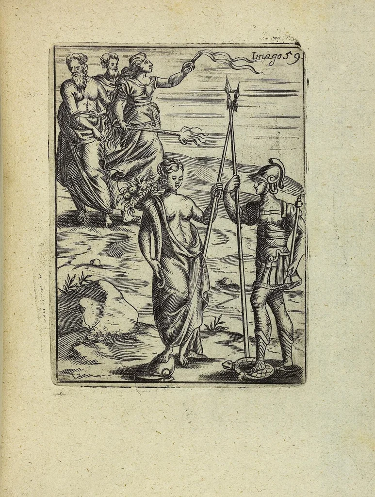 An illustration from Theatrum Ethnico Idololatricum Politico-Historicum Ethnicorum Idololatrias, simulacra, Templa, sacrificia & Deos: Illorum Origines, Ritus, & Caeremonias ..., 1699, leaf 310