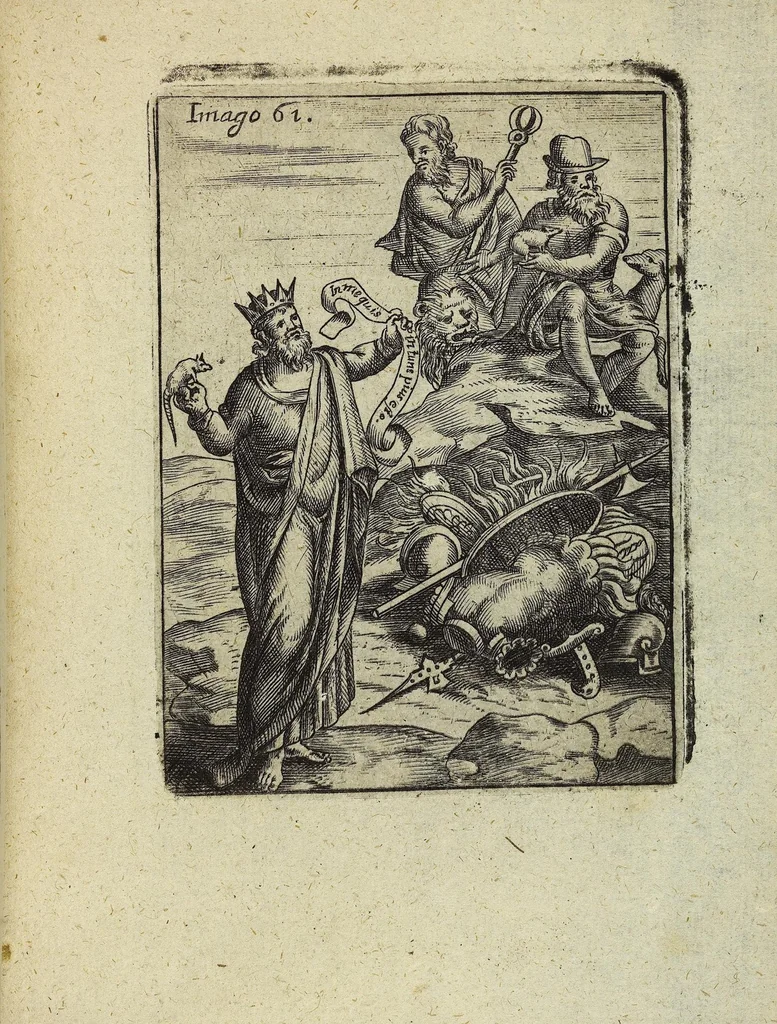 An illustration from Theatrum Ethnico Idololatricum Politico-Historicum Ethnicorum Idololatrias, simulacra, Templa, sacrificia & Deos: Illorum Origines, Ritus, & Caeremonias ..., 1699, leaf 312