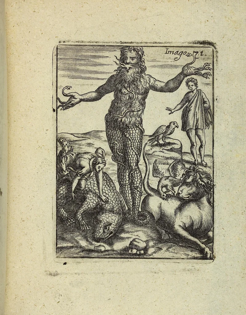 An illustration from Theatrum Ethnico Idololatricum Politico-Historicum Ethnicorum Idololatrias, simulacra, Templa, sacrificia & Deos: Illorum Origines, Ritus, & Caeremonias ..., 1699, leaf 322