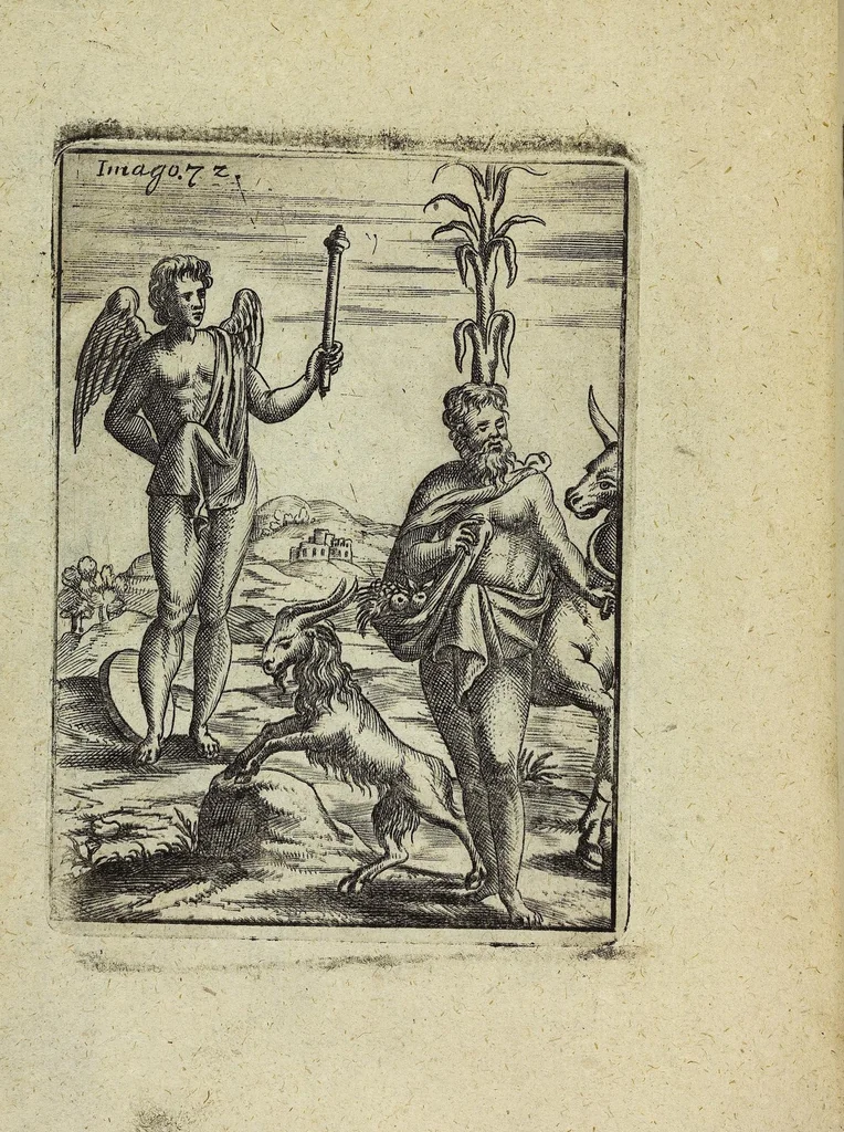 An illustration from Theatrum Ethnico Idololatricum Politico-Historicum Ethnicorum Idololatrias, simulacra, Templa, sacrificia & Deos: Illorum Origines, Ritus, & Caeremonias ..., 1699, leaf 323