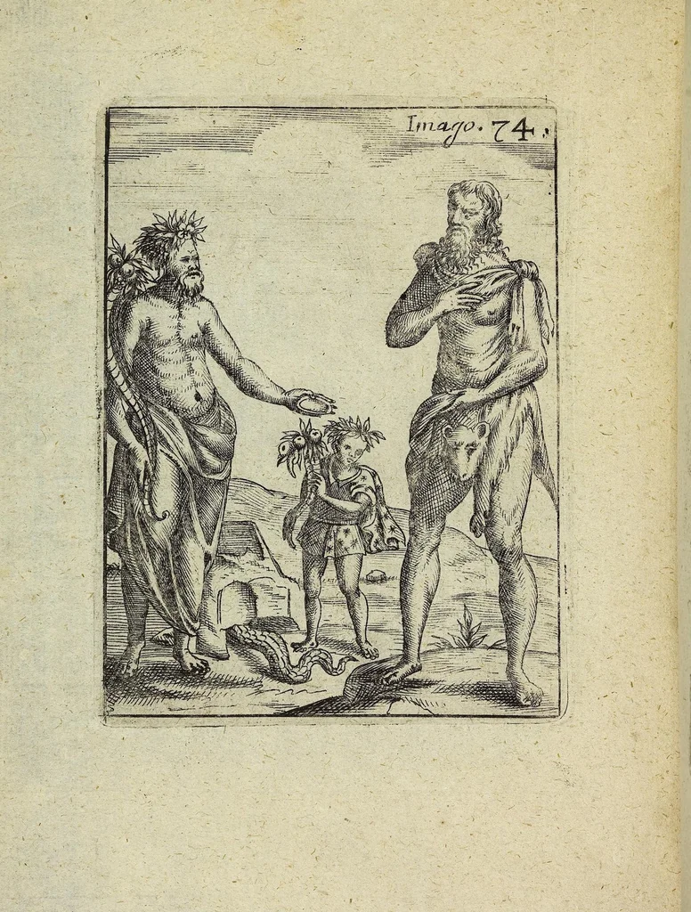 An illustration from Theatrum Ethnico Idololatricum Politico-Historicum Ethnicorum Idololatrias, simulacra, Templa, sacrificia & Deos: Illorum Origines, Ritus, & Caeremonias ..., 1699, leaf 325