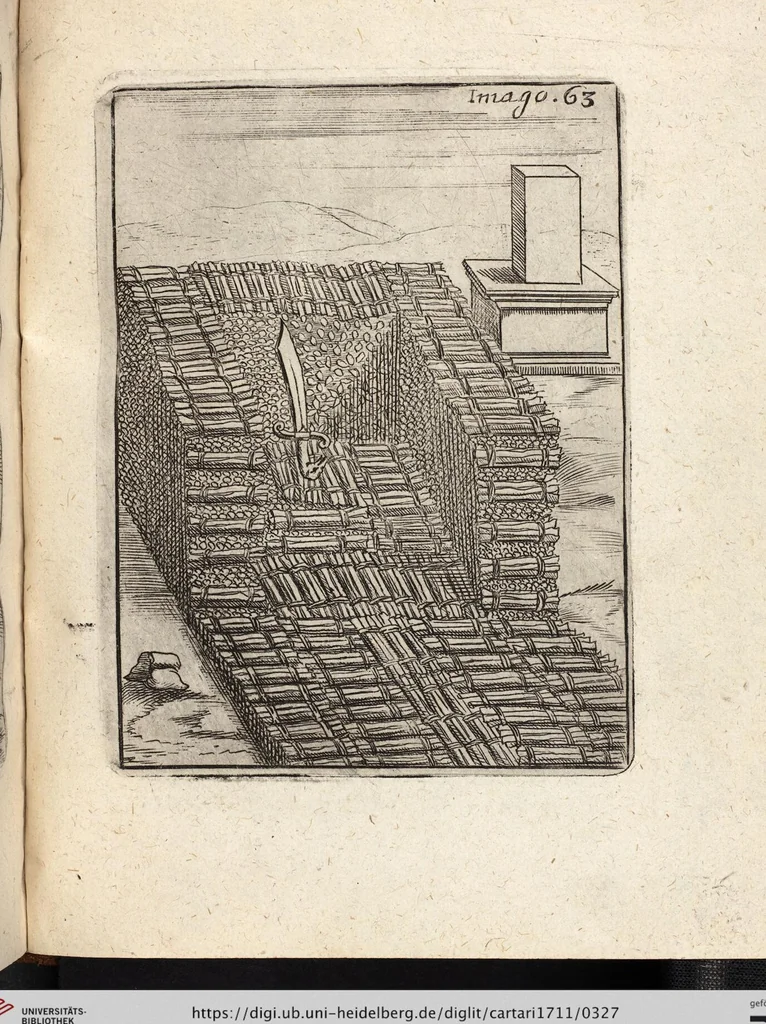 An illustration from Deliciae Cranachianæ, Oder Vlrich von Cranachs/ weiland Obristen und General-Ingenieurs, Rare und Kunstreiche Fried- und Krieges-Inventiones: bestehende in XI. Kupfferstiche. Anitzo Allen Liebhabern der Artollerey zu sonderbaren Gefallen/ auff vieler Anhalten offentlich ans Licht gebracht, 1672, leaf 327