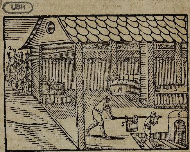 An illustration from Joh. Amos Comenii Orbis Sensualium Pictus Trilinguis: Hoc est: Omnium fundamentalium in mundo rerum, & in vita actionum, Pictura & Nomenclatura Latina, Germanica & Hungarica, Cum Titulorum juxta atque Vocabulorum Indice, 1708, leaf 134