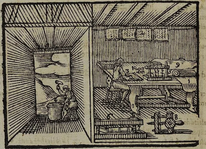 An illustration from Joh. Amos Comenii Orbis Sensualium Pictus Trilinguis: Hoc est: Omnium fundamentalium in mundo rerum, & in vita actionum, Pictura & Nomenclatura Latina, Germanica & Hungarica, Cum Titulorum juxta atque Vocabulorum Indice, 1708, leaf 212