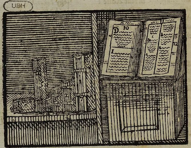 An illustration from Joh. Amos Comenii Orbis Sensualium Pictus Trilinguis: Hoc est: Omnium fundamentalium in mundo rerum, & in vita actionum, Pictura & Nomenclatura Latina, Germanica & Hungarica, Cum Titulorum juxta atque Vocabulorum Indice, 1708, leaf 214