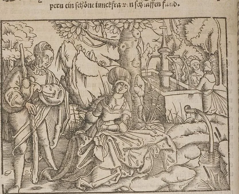 An illustration from Johann Lange ; Giovanni Boccaccio (Druck) ; Johannes Adelphus (Druck) ; Thomas Lirer (Druck) ; Johannes de Capua (Druck) ; Jacobus de Cessolis (Druck), leaf 140