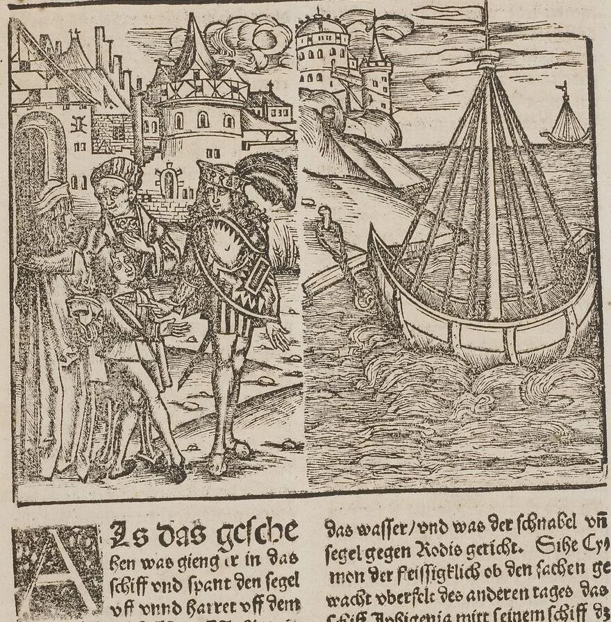 An illustration from Johann Lange ; Giovanni Boccaccio (Druck) ; Johannes Adelphus (Druck) ; Thomas Lirer (Druck) ; Johannes de Capua (Druck) ; Jacobus de Cessolis (Druck), leaf 143